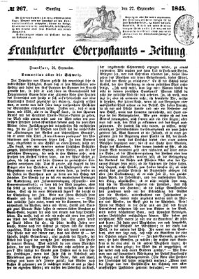 Frankfurter Ober-Post-Amts-Zeitung Samstag 27. September 1845