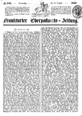 Frankfurter Ober-Post-Amts-Zeitung Donnerstag 16. Oktober 1845