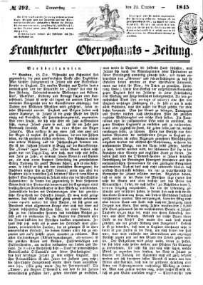 Frankfurter Ober-Post-Amts-Zeitung Donnerstag 23. Oktober 1845