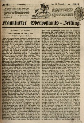 Frankfurter Ober-Post-Amts-Zeitung Donnerstag 13. November 1845