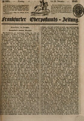 Frankfurter Ober-Post-Amts-Zeitung Dienstag 25. November 1845