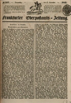 Frankfurter Ober-Post-Amts-Zeitung Donnerstag 27. November 1845