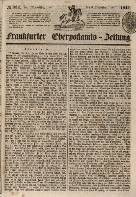 Frankfurter Ober-Post-Amts-Zeitung Donnerstag 4. Dezember 1845