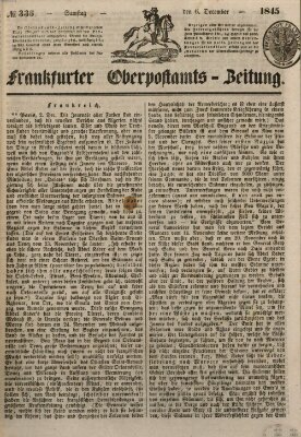 Frankfurter Ober-Post-Amts-Zeitung Samstag 6. Dezember 1845