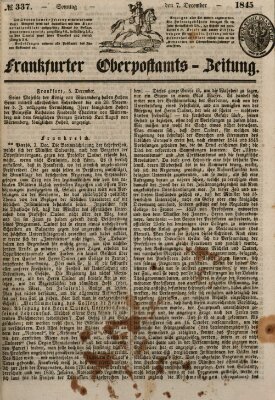 Frankfurter Ober-Post-Amts-Zeitung Sonntag 7. Dezember 1845