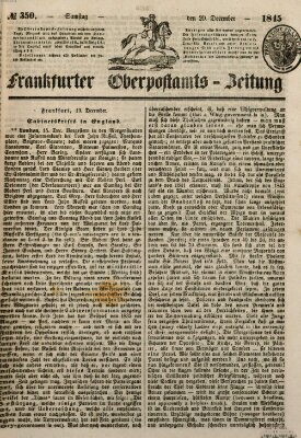 Frankfurter Ober-Post-Amts-Zeitung Samstag 20. Dezember 1845