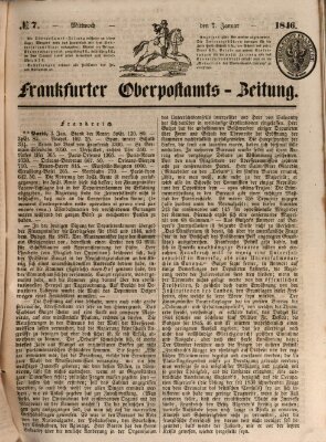 Frankfurter Ober-Post-Amts-Zeitung Mittwoch 7. Januar 1846