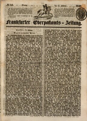 Frankfurter Ober-Post-Amts-Zeitung Montag 23. Februar 1846