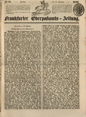 Frankfurter Ober-Post-Amts-Zeitung Freitag 27. Februar 1846