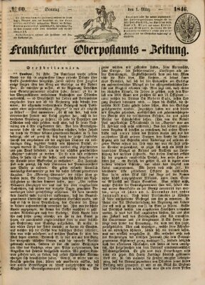 Frankfurter Ober-Post-Amts-Zeitung Sonntag 1. März 1846