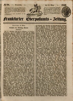 Frankfurter Ober-Post-Amts-Zeitung Donnerstag 19. März 1846