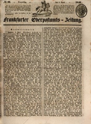 Frankfurter Ober-Post-Amts-Zeitung Donnerstag 9. April 1846