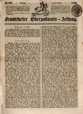 Frankfurter Ober-Post-Amts-Zeitung Sonntag 19. April 1846