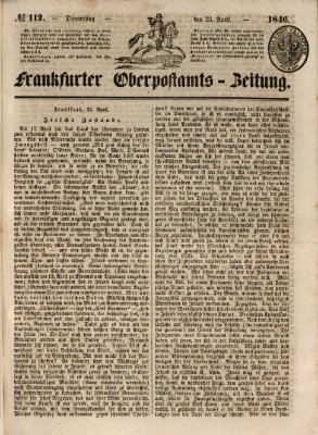 Frankfurter Ober-Post-Amts-Zeitung Donnerstag 23. April 1846