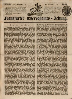 Frankfurter Ober-Post-Amts-Zeitung Mittwoch 29. April 1846