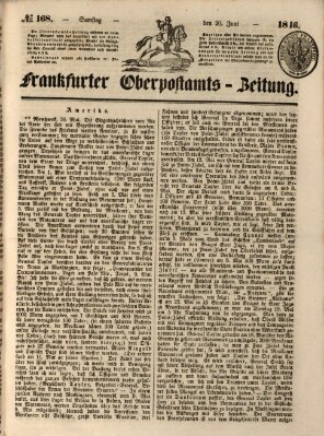 Frankfurter Ober-Post-Amts-Zeitung Samstag 20. Juni 1846