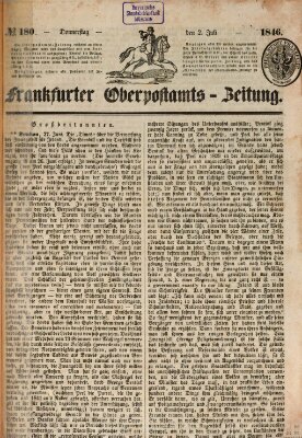 Frankfurter Ober-Post-Amts-Zeitung Donnerstag 2. Juli 1846