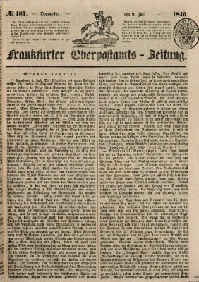 Frankfurter Ober-Post-Amts-Zeitung Donnerstag 9. Juli 1846