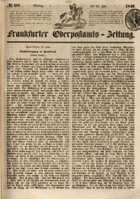 Frankfurter Ober-Post-Amts-Zeitung Montag 13. Juli 1846