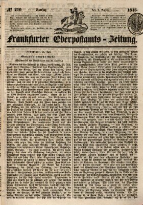 Frankfurter Ober-Post-Amts-Zeitung Samstag 1. August 1846