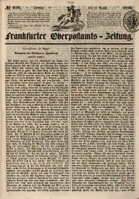 Frankfurter Ober-Post-Amts-Zeitung Dienstag 11. August 1846