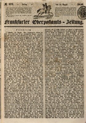 Frankfurter Ober-Post-Amts-Zeitung Freitag 14. August 1846