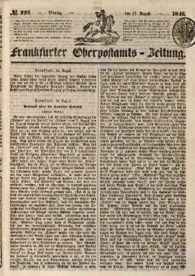 Frankfurter Ober-Post-Amts-Zeitung Montag 17. August 1846