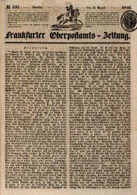 Frankfurter Ober-Post-Amts-Zeitung Samstag 22. August 1846