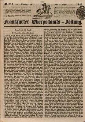 Frankfurter Ober-Post-Amts-Zeitung Sonntag 23. August 1846