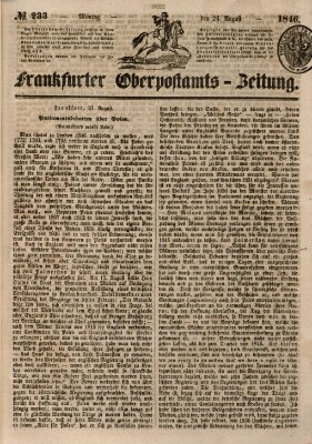 Frankfurter Ober-Post-Amts-Zeitung Montag 24. August 1846