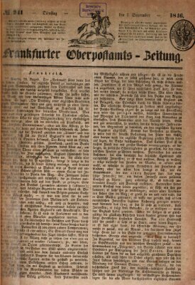 Frankfurter Ober-Post-Amts-Zeitung Dienstag 1. September 1846