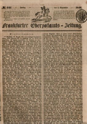 Frankfurter Ober-Post-Amts-Zeitung Freitag 4. September 1846