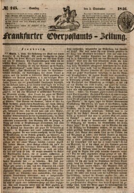 Frankfurter Ober-Post-Amts-Zeitung Samstag 5. September 1846