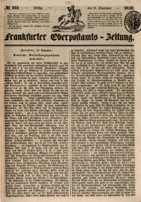 Frankfurter Ober-Post-Amts-Zeitung Freitag 11. September 1846