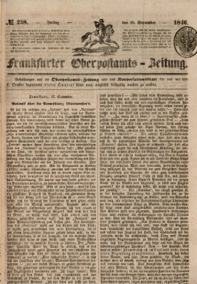 Frankfurter Ober-Post-Amts-Zeitung Freitag 18. September 1846