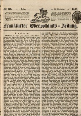 Frankfurter Ober-Post-Amts-Zeitung Freitag 25. September 1846