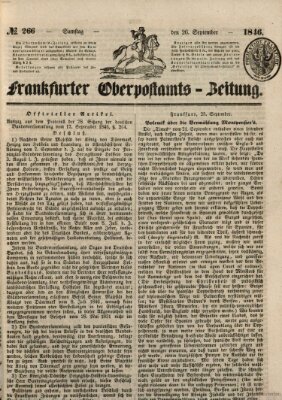 Frankfurter Ober-Post-Amts-Zeitung Samstag 26. September 1846