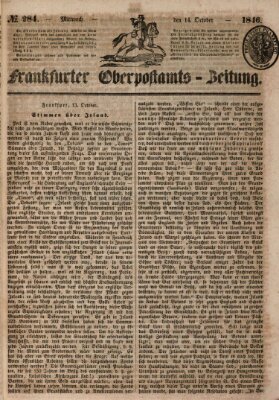 Frankfurter Ober-Post-Amts-Zeitung Mittwoch 14. Oktober 1846