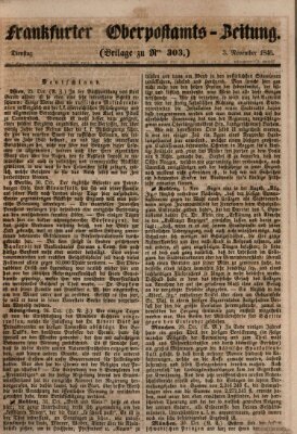 Frankfurter Ober-Post-Amts-Zeitung Dienstag 3. November 1846