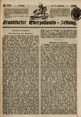 Frankfurter Ober-Post-Amts-Zeitung Dienstag 17. November 1846