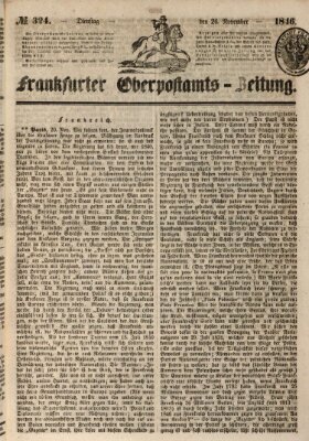 Frankfurter Ober-Post-Amts-Zeitung Dienstag 24. November 1846