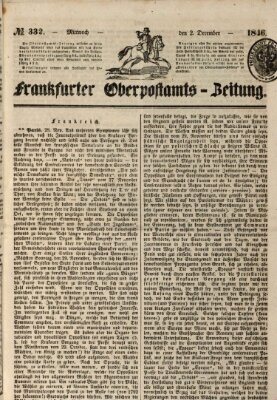 Frankfurter Ober-Post-Amts-Zeitung Mittwoch 2. Dezember 1846