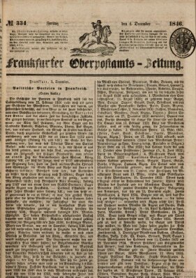 Frankfurter Ober-Post-Amts-Zeitung Freitag 4. Dezember 1846