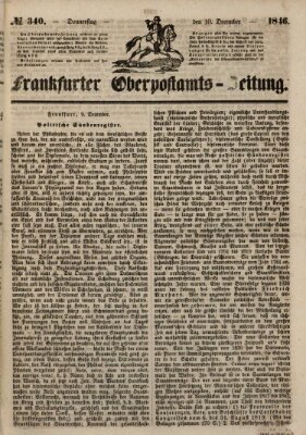 Frankfurter Ober-Post-Amts-Zeitung Donnerstag 10. Dezember 1846