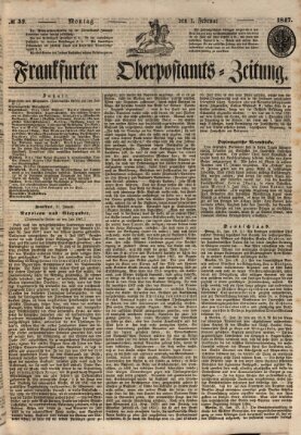 Frankfurter Ober-Post-Amts-Zeitung Montag 1. Februar 1847