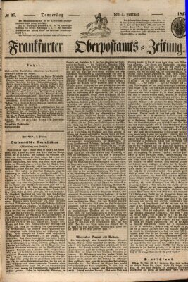 Frankfurter Ober-Post-Amts-Zeitung Donnerstag 4. Februar 1847