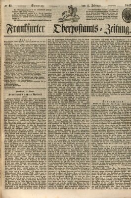 Frankfurter Ober-Post-Amts-Zeitung Sonntag 14. Februar 1847