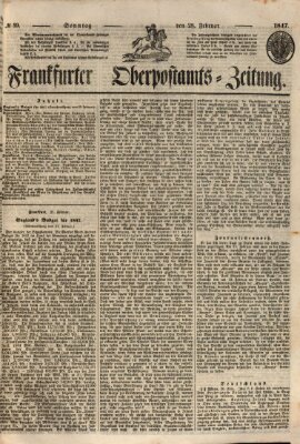 Frankfurter Ober-Post-Amts-Zeitung Sonntag 28. Februar 1847