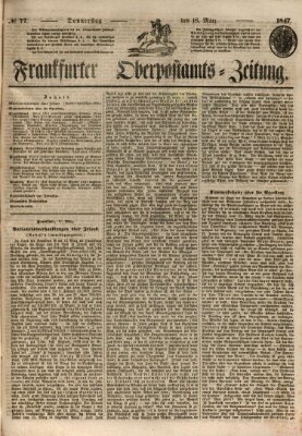 Frankfurter Ober-Post-Amts-Zeitung Donnerstag 18. März 1847