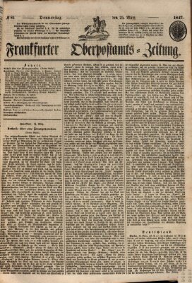 Frankfurter Ober-Post-Amts-Zeitung Donnerstag 25. März 1847